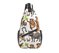 Drôle Animal Sauvage Motif Suricates Croix Poitrine Sac à bandoulière