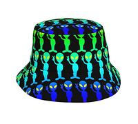 Drôle Arc-en-Ciel extraterrestres Unisexe Seau Chapeau été Voyage Plage Soleil Chapeau Large Bord pêcheur Casquette