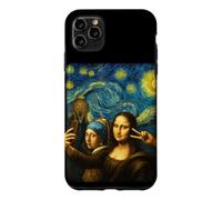 Drôle Art Selfie Mona Lisa Girl Pearl Boucles d'oreilles Scream Coque pour iPhone 11 Pro Max