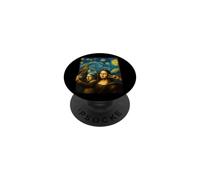 Drôle Art Selfie Mona Lisa Girl Pearl Boucles d'oreilles Scream PopSockets PopGrip Adhésif
