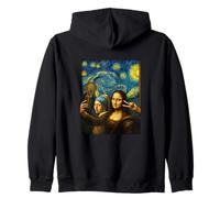 Drôle Art Selfie Mona Lisa Girl Pearl Boucles d'oreilles Scream Sweat à Capuche