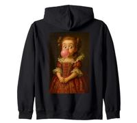 Drôle Baroque Fille Soufflant Bubblegum Portrait Sweat à Capuche