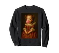 Drôle Baroque Fille Soufflant Bubblegum Portrait Sweatshirt