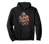 Drôle bébé Primates étreignant Disant l'amour Douillet Sweat à Capuche