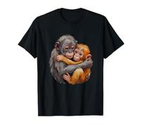 Drôle bébé Primates étreignant Disant l'amour Douillet T-Shirt