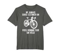 Drôle Bicyclette Vieil Homme Sur Un Vélo Cycliste Route VTT T-Shirt