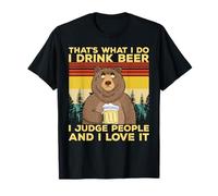 drôle bière ours boire de la bière et juger les gens sarcasme jeu de mots T-Shirt