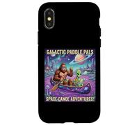 Drôle Bigfoot Alien Canoë Voyage Galaxie UFO Carte Kayak Art Coque pour iPhone X/XS