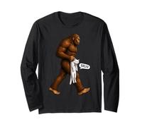 Drôle Bigfoot Chat Blanc Meme Sasquatch Art Illustration Manche Longue