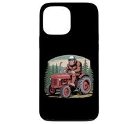 Drôle Bigfoot Farmer Conduite Tracteur dans la forêt Coque pour iPhone 13 Pro Max