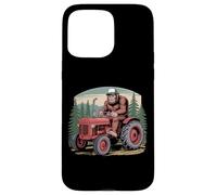 Drôle Bigfoot Farmer Conduite Tracteur dans la forêt Coque pour iPhone 15 Pro Max