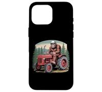 Drôle Bigfoot Farmer Conduite Tracteur dans la forêt Coque pour iPhone 16 Pro Max