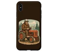 Drôle Bigfoot Farmer Conduite Tracteur dans la forêt Coque pour iPhone XS Max