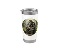 Drôle Bigfoot Gorilla Sasquatch Boire du café glacé Gobelet isotherme en acier inoxydable double paroi