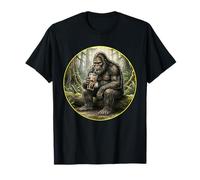 Drôle Bigfoot Gorilla Sasquatch Boire du café glacé T-Shirt