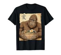 Drôle Bigfoot Mangeant des Ramen Japonais Kawaii Anime Vintage T-Shirt
