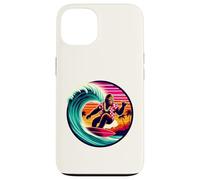 Drôle Bigfoot Riding Waves Surf avec Sensation Tropicale Aloha Coque pour iPhone 13