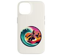 Drôle Bigfoot Riding Waves Surf avec Sensation Tropicale Aloha Coque pour iPhone 14