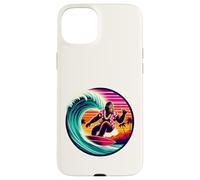 Drôle Bigfoot Riding Waves Surf avec Sensation Tropicale Aloha Coque pour iPhone 15 Plus