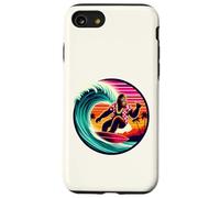 Drôle Bigfoot Riding Waves Surf avec Sensation Tropicale Aloha Coque pour iPhone SE (2020) / 7/8