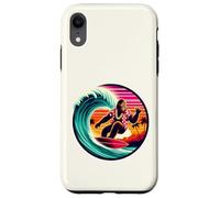 Drôle Bigfoot Riding Waves Surf avec Sensation Tropicale Aloha Coque pour iPhone XR
