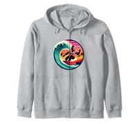 Drôle Bigfoot Riding Waves Surf avec Sensation Tropicale Aloha Sweat à Capuche