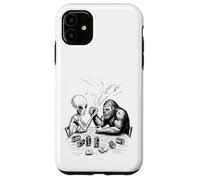 Drôle Bigfoot Sasquatch et Alien Arm Wrestling & Beer Coque pour iPhone 11