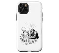 Drôle Bigfoot Sasquatch et Alien Arm Wrestling & Beer Coque pour iPhone 11 Pro