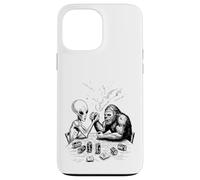 Drôle Bigfoot Sasquatch et Alien Arm Wrestling & Beer Coque pour iPhone 13 Pro Max