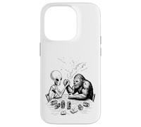 Drôle Bigfoot Sasquatch et Alien Arm Wrestling & Beer Coque pour iPhone 14 Pro