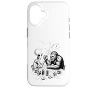 Drôle Bigfoot Sasquatch et Alien Arm Wrestling & Beer Coque pour iPhone 16