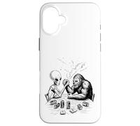 Drôle Bigfoot Sasquatch et Alien Arm Wrestling & Beer Coque pour iPhone 16 Plus
