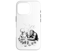 Drôle Bigfoot Sasquatch et Alien Arm Wrestling & Beer Coque pour iPhone 16 Pro