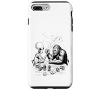 Drôle Bigfoot Sasquatch et Alien Arm Wrestling & Beer Coque pour iPhone 7 Plus/8 Plus
