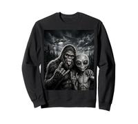 Drôle Bigfoot Selfie Rock on UFO Sasquatch Sweatshirt