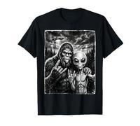 Drôle Bigfoot Selfie Rock on UFO Sasquatch T-Shirt