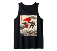 Drôle Bigfoot UFO Abduction Great Wave Kanagawa Anime Débardeur