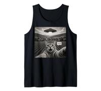 Drôle Bruh Cat Selfie UFO Enlèvement Vaisseau Spatial Mème Débardeur