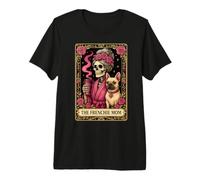 Drôle Bulldog Maman Maman Tarot Carte de café Amant T-Shirt Haut de Gamme