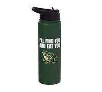 Drôle Bullfrog propriétaire d'animal de compagnie grenouille affamée Stainless Steel Insulated Water Bottle