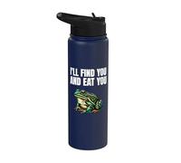 Drôle Bullfrog propriétaire d'animal de compagnie grenouille affamée Stainless Steel Insulated Water Bottle