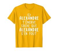 Drôle Cadeau Humoristique pour Prénom Alexandre T-Shirt, Homme, Doré Vif, XXL
