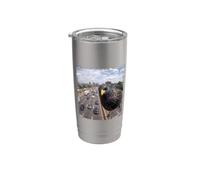 Drôle Caméra De Circulation Autoroute Étourneau Sansonnet Gobelet isotherme en acier inoxydable double paroi