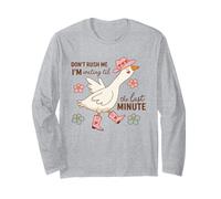 Drôle canard chemise procrastination bottes chapeau fleurs mignon ferme Manche Longue