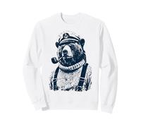 Drôle Capitaine Ours Phoque Océan Maritime Plage Côtière Sweatshirt