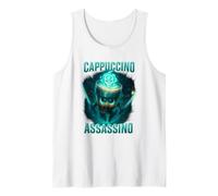 Drôle Cappuccino Assassin Café Ninja Samouraï T Shirt Débardeur