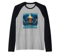 Drôle Cappuccino Assassin Café Ninja Samouraï T Shirt Manche Raglan