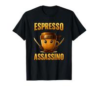 Drôle Cappuccino Assassin Café Ninja Samouraï T Shirt T-Shirt