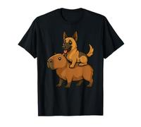 Drôle Capybara Belge Malinois Amoureux des Animaux Zoo Day Mom Dad T-Shirt