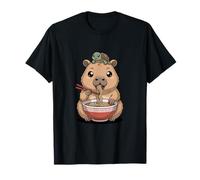 Drôle Capybara Mangeant des Nouilles Ramen Mignon Kawaii T-Shirt